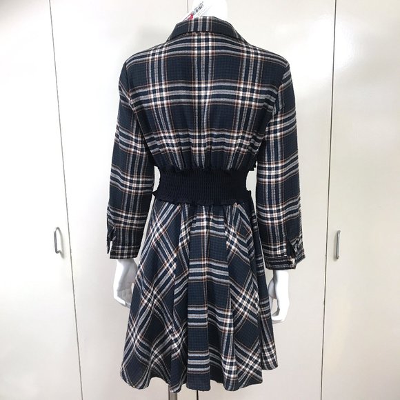 NWT Kayla Paris Smock Waist Plaid Dress - Picture 4 of 12